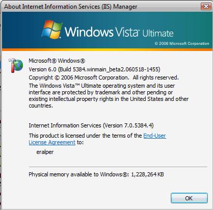 Internet Information Services IIS7 Manager